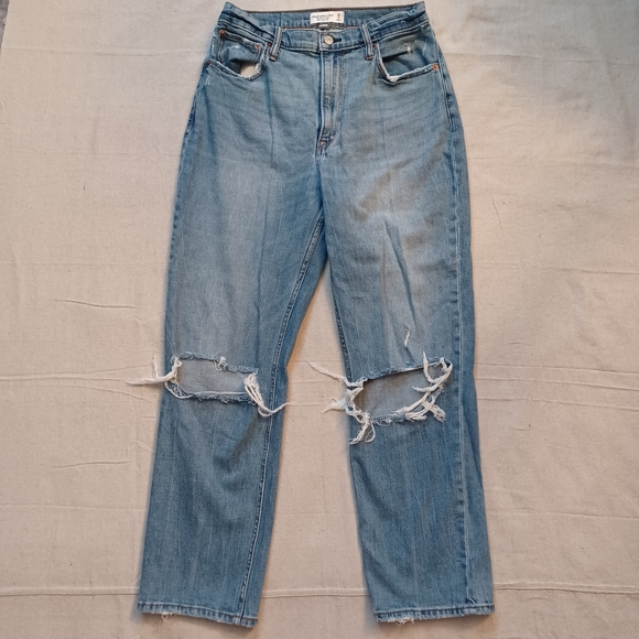 Abercrombie & Fitch Ankle Straight Ultra High Rise Jeans Women's Size 8L - Picture 4 of 8